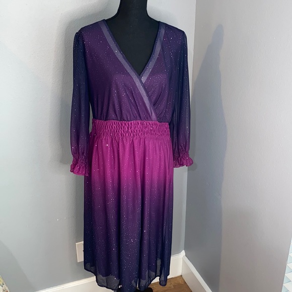 Shelby Nites ombré purple sparkly gown - Picture 1 of 11